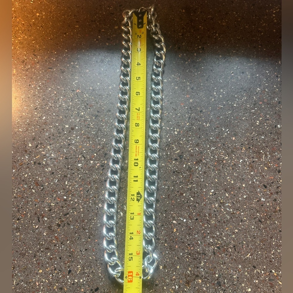 Vintage Heavy Link Silver tone necklace - Picture 2 of 4